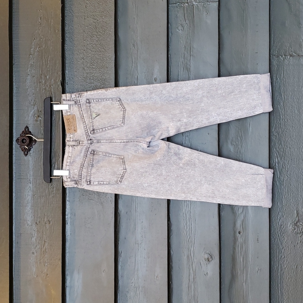 GUESS Vintage 80s Gray Acid Wash HIgh Waisted Jeans sz 31